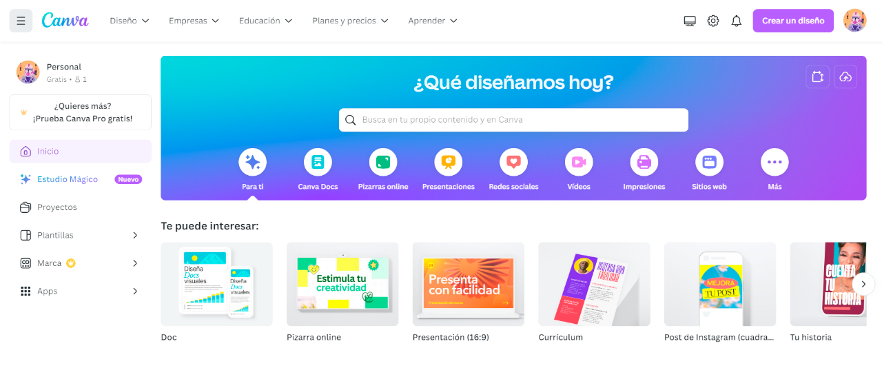 dashboard de canva
