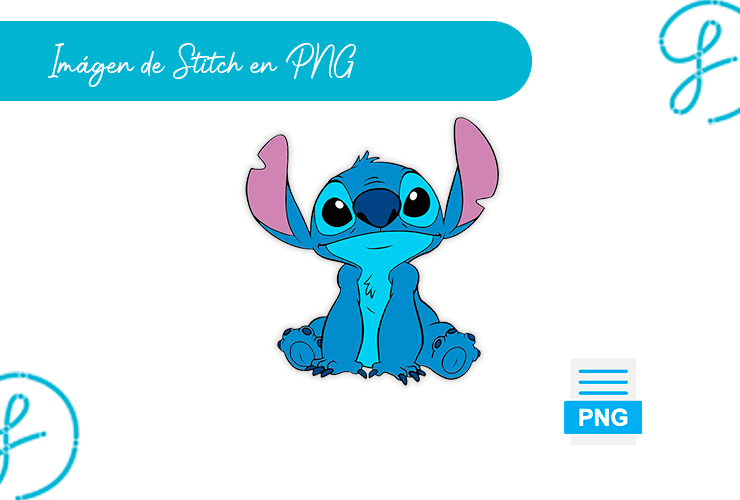 Imagen PNG de Stitch con fondo transparente para sublimar camisetas, tazas y proyectos creativos