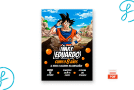 Invitación de cumpleaños editable de Dragon Ball gratis (plantilla Canva + PDF) descarga gratis PNG AI SVG